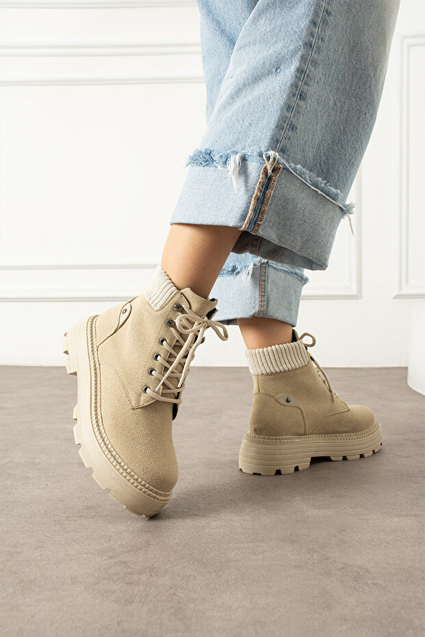Bej Kadın Şık Bot - 3