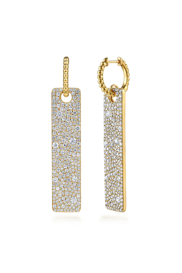 Design Rectangular Stone Earrings - 2