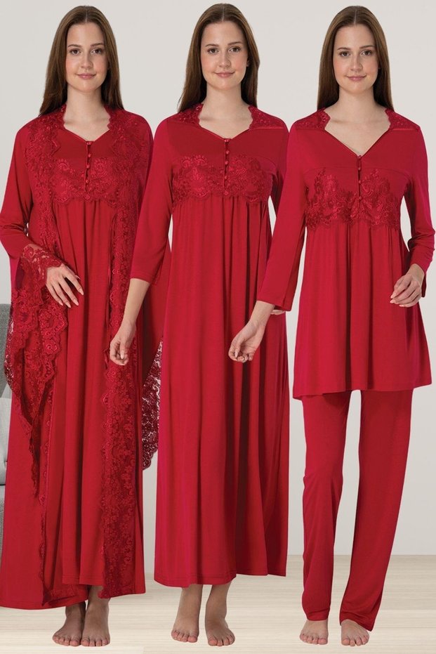 Pregnant Maternity Dressing Gown Nightgown and Pajama Set Set of 4