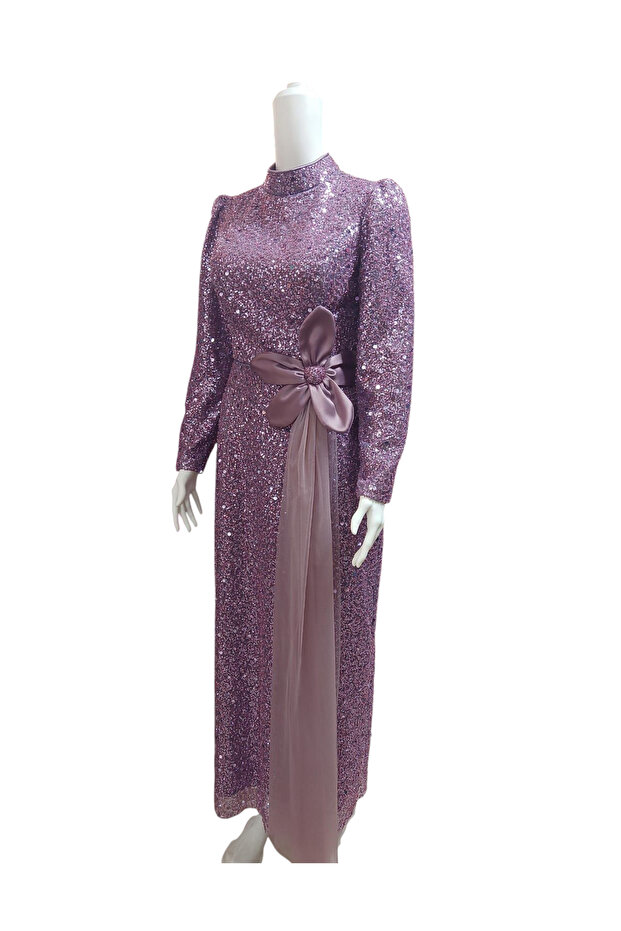 Evening Dress with Floral Details