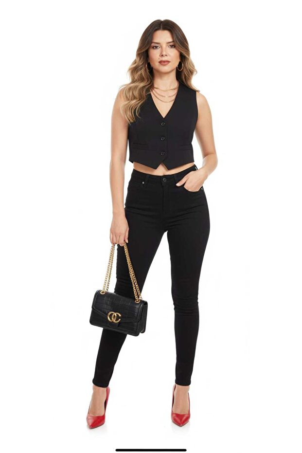 Elisa Skinny Leg Stretch Fabric Black Skinny Jeans