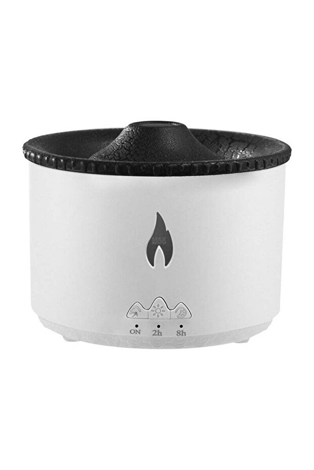 Volcano Aroma Diffuser Humidifier - Essential Oil Diffuser with 2 Mist Colors, Fireplace Mode