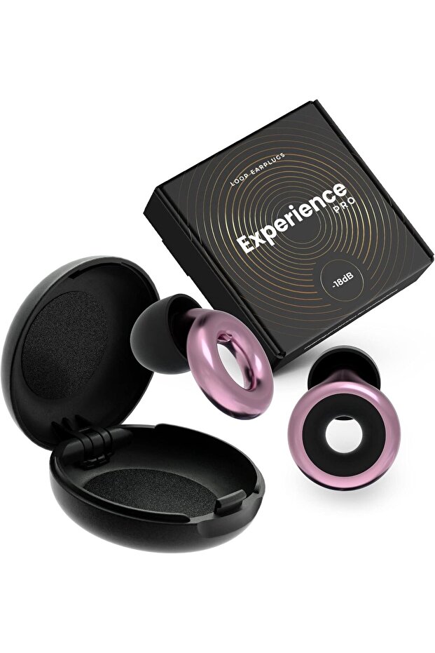 Experience Plus Earplugs - High Fidelity Hearing Protection, 18 dB - Rose Gold