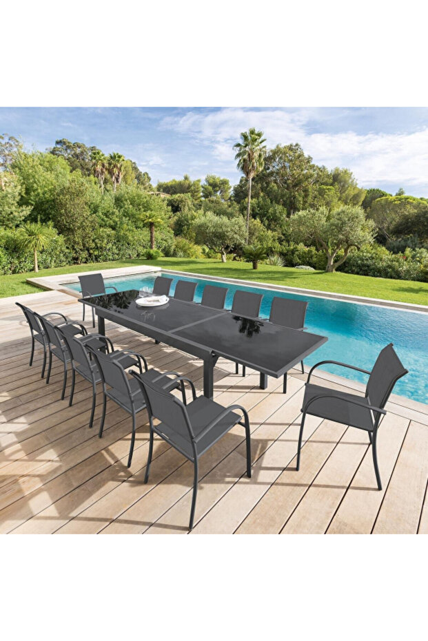 طاولة حديقة مستطيلة قابلة للتمديد - 6