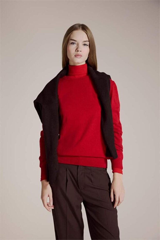 Regular Fit Bisiklet Yaka Yün Kazak (25 WN) - 1