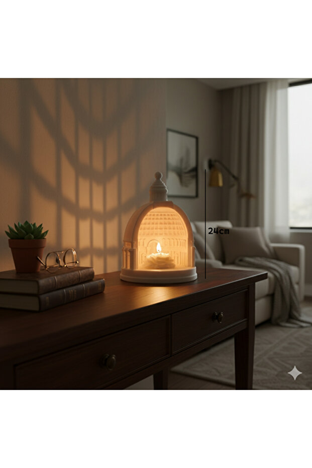 شمعدان قبة رومانية شامل شمعة الوردة - 3