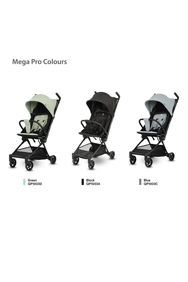 عربة أطفال ميجا برو - خضراء - 4