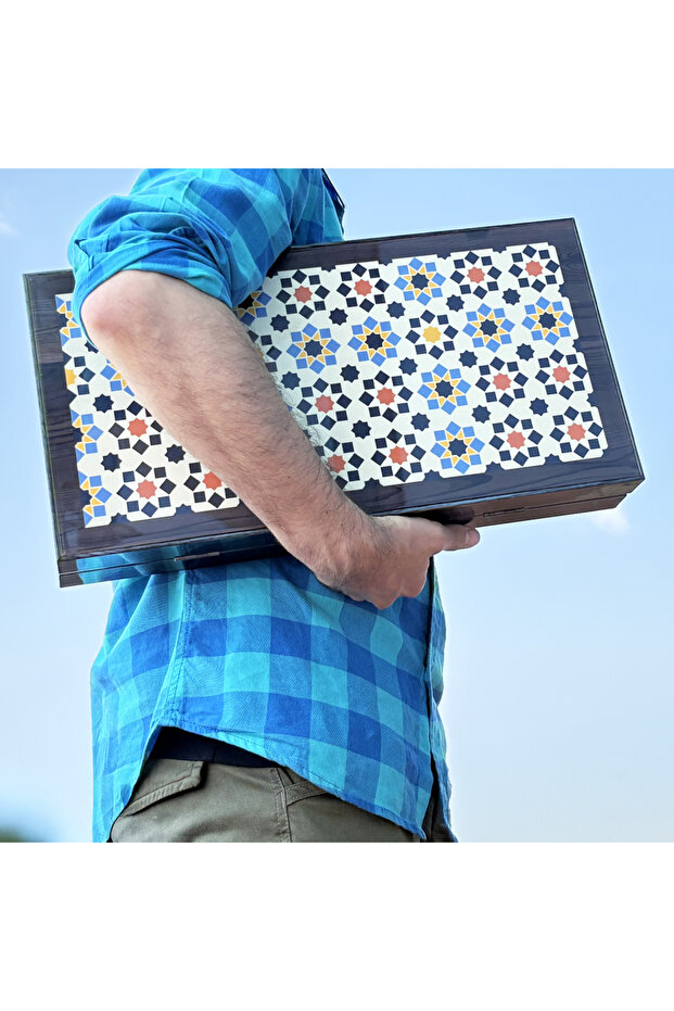 طقم طاولة زهر بنجمة، إغلاق مغناطيسي، سطح مقاوم للخدش - 7