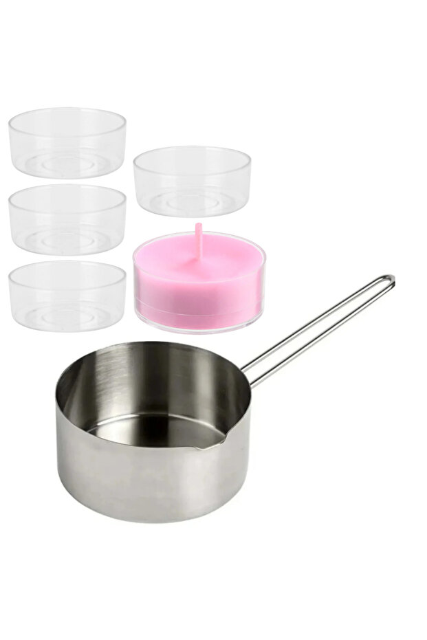 Mum Eritme Kabı 500 ml Mika Mumluk 5 Adet Mum Kabı Mum Yapım Seti Yılbaşı Mum Seti - 1