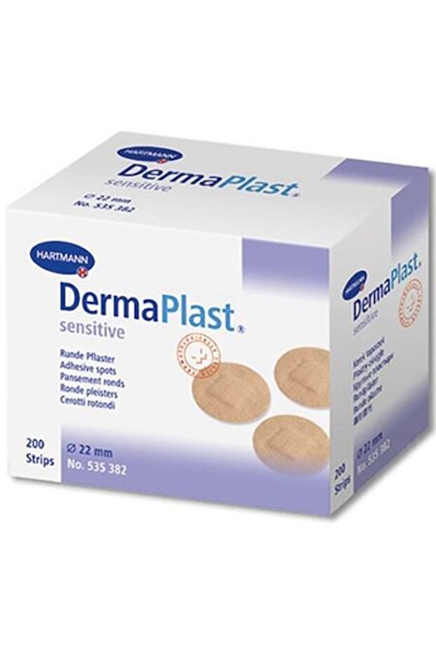 DermaPlast Sensitive round plasters, 200 pcs - 1