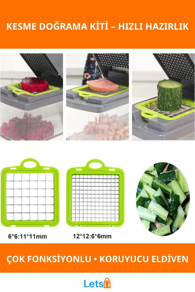 مجموعة أدوات تقطيع متعددة الوظائف، أداة مطبخ سريعة وآمنة - 1