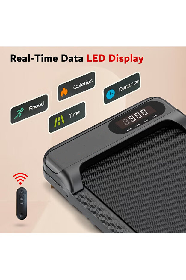 Home Use Walking Pad Treadmill Compact, Ready to Use Shock Absorption LED Display Manual Incline - 6