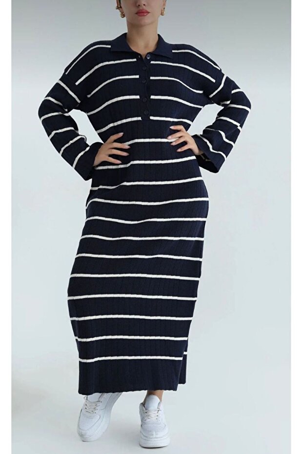 Women's Spanish Sleeve Striped Dress