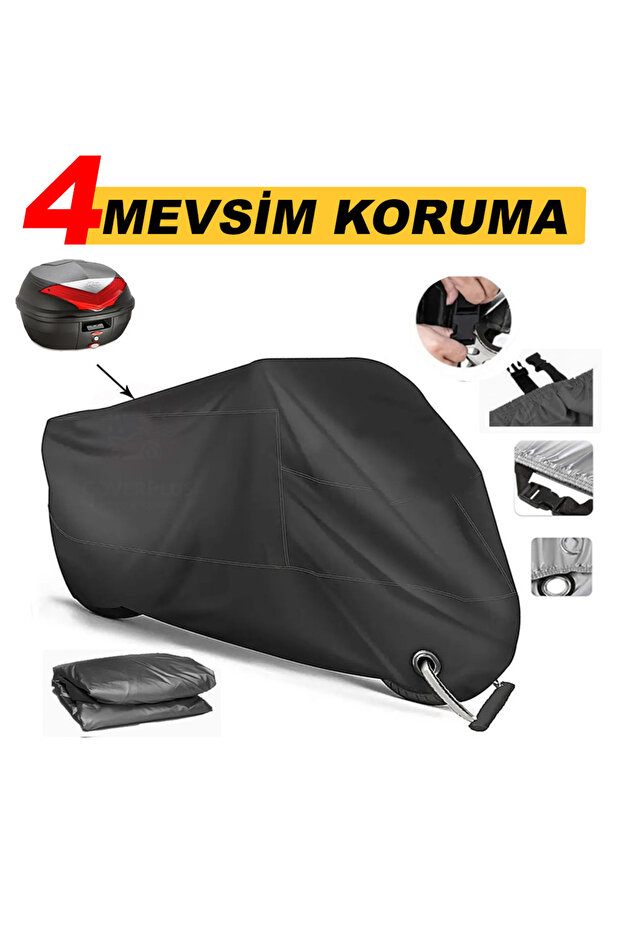 حقيبة خلفية Sym Maxsym 600i ABS وقماش دراجة نارية متوافق مع قفل الأمان (لون أسود)