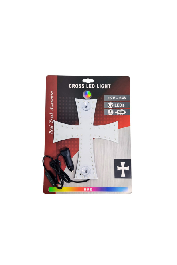 Illuminated cross 62 LED with 7 RGB colors, with dynamic effects and static lights 12-24V - 1