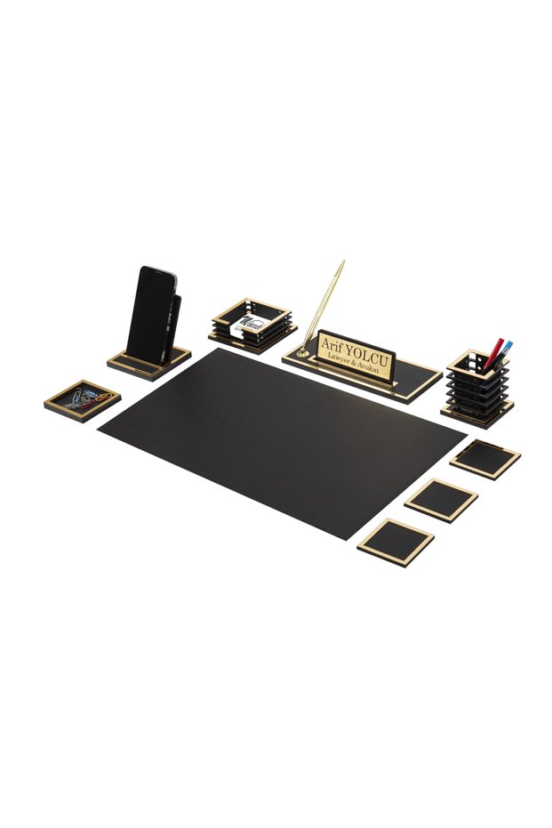Nova Desk Mat Set 9 Pieces Black