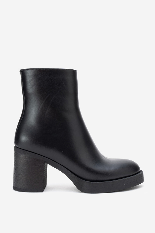 Women's Thick Heeled Boots Real Leather Rg 66230 Black