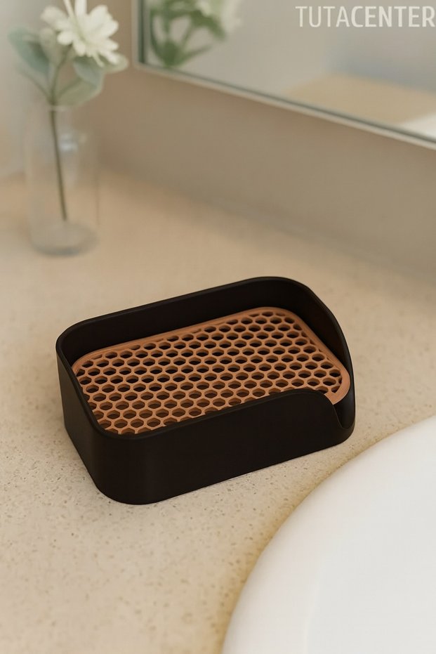 Modern Solid Soap Dish with Minimalist Drain