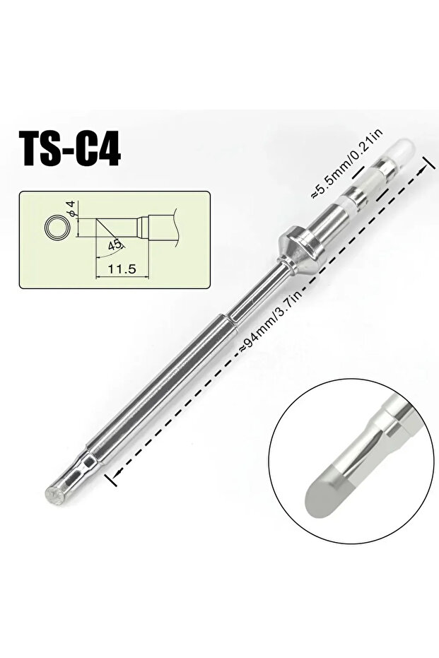 قطعة واحدة من رؤوس مكواة اللحام البديلة TS-C4 TS Series Pine64 TS100 TS101 نماذج مختلفة من Pinecil Ele