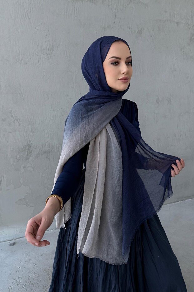 Gradient Comfort Shawl Navy Blue