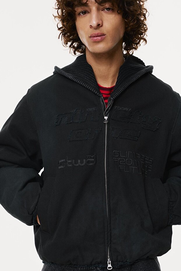 İşlemeli bomber ceket - 4