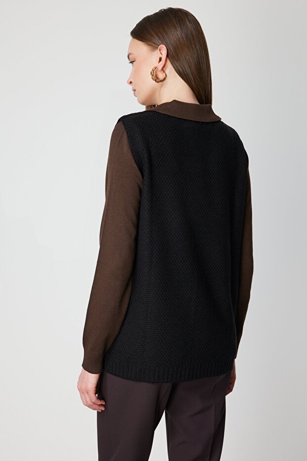 V Yaka Triko Süveter - 5
