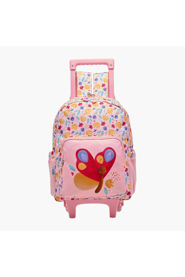 Butterfly Trolley Bag for Girls 2-5 Years with Laptop Compartment