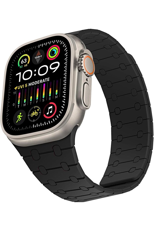 Silicone Magnetic Adjustable Loop Strap for Apple Watch (/42/44/45/46/49mm)