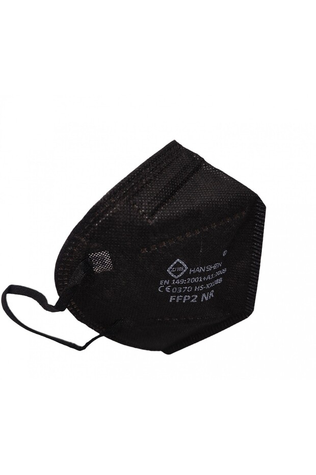 Set of 20 Flippy Face Masks, Single Use, FFP2 KN95 CE0370, 5 Layers, Black - 2