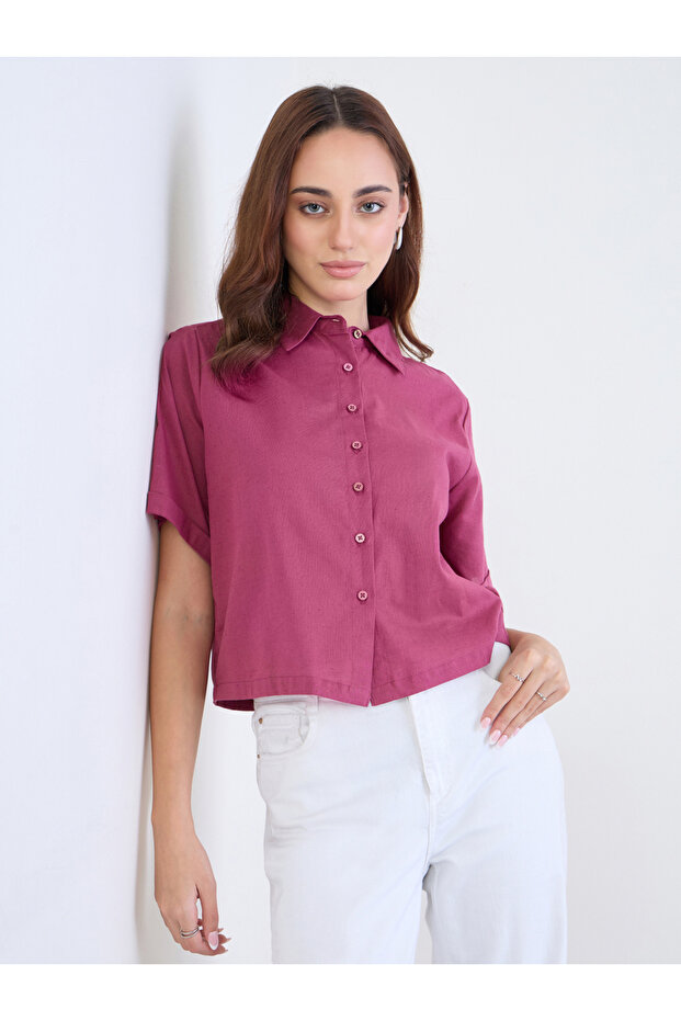 Solid Dropped Shoulder Boxy Fit Shirt
