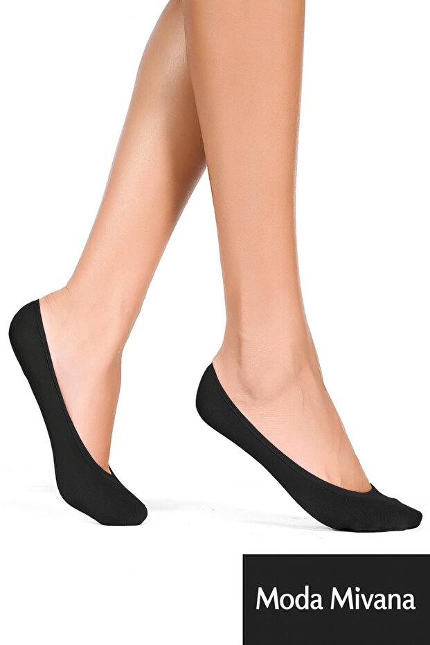 2-Pack Suba Socks - Invisible Ballerina & Stiletto Socks Black/ White/ Sahara