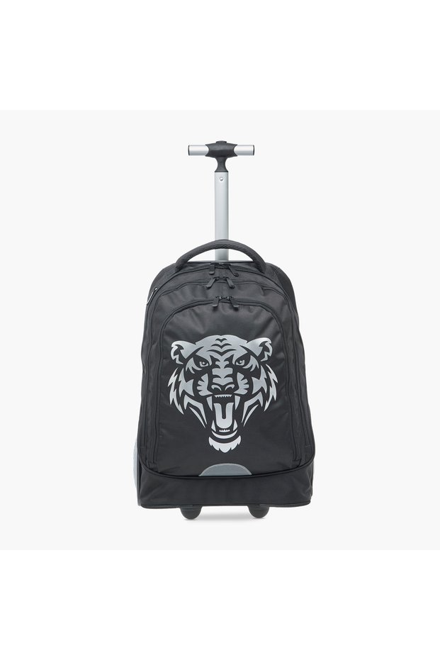 Animal Print Trolley Bag for Boys 8-13 Years with Laptop Compartment