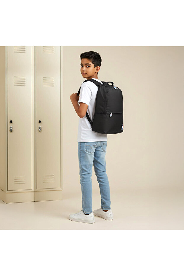 Solid Backpack with Adjustable Straps and Zip Closure - 18 inches - 3