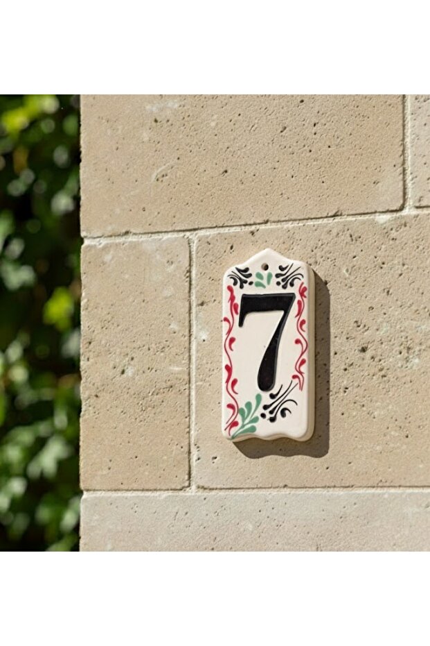 KAPI NUMARASI, SERAMİK KAPI NUMARASI, EL YAPIMI KAPI NUMARASI,SERAMİK RAKAM - 1