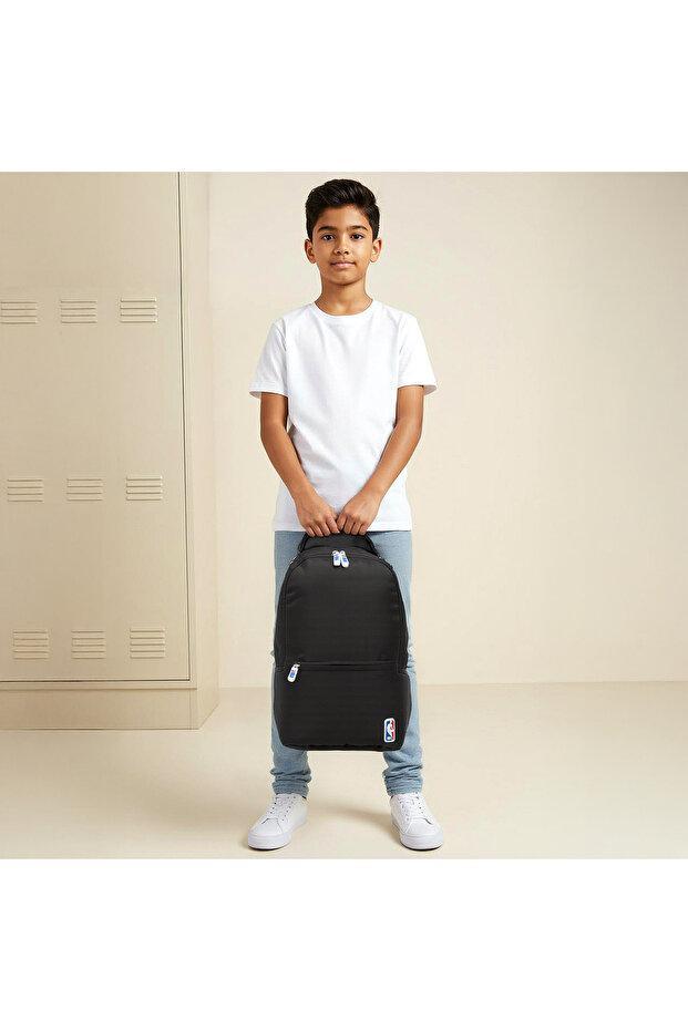 Solid Backpack with Adjustable Straps and Zip Closure - 18 inches - 2