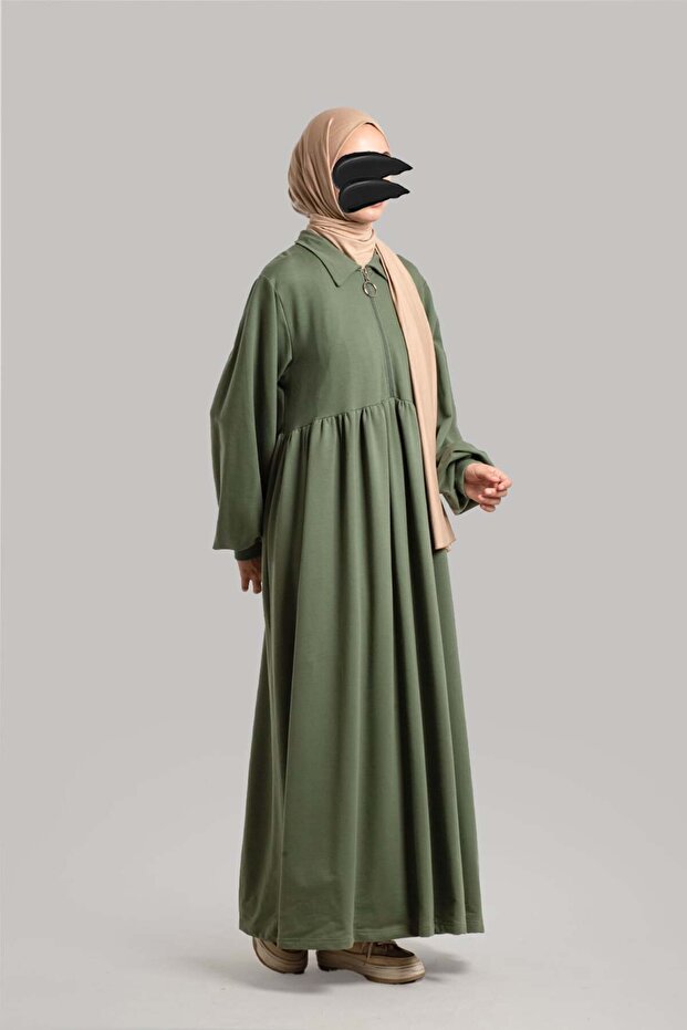 Rochie din bumbac Ahsen - Mentă - 5