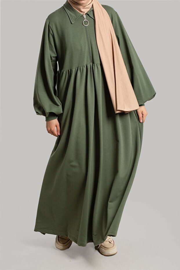 Rochie din bumbac Ahsen - Mentă - 3