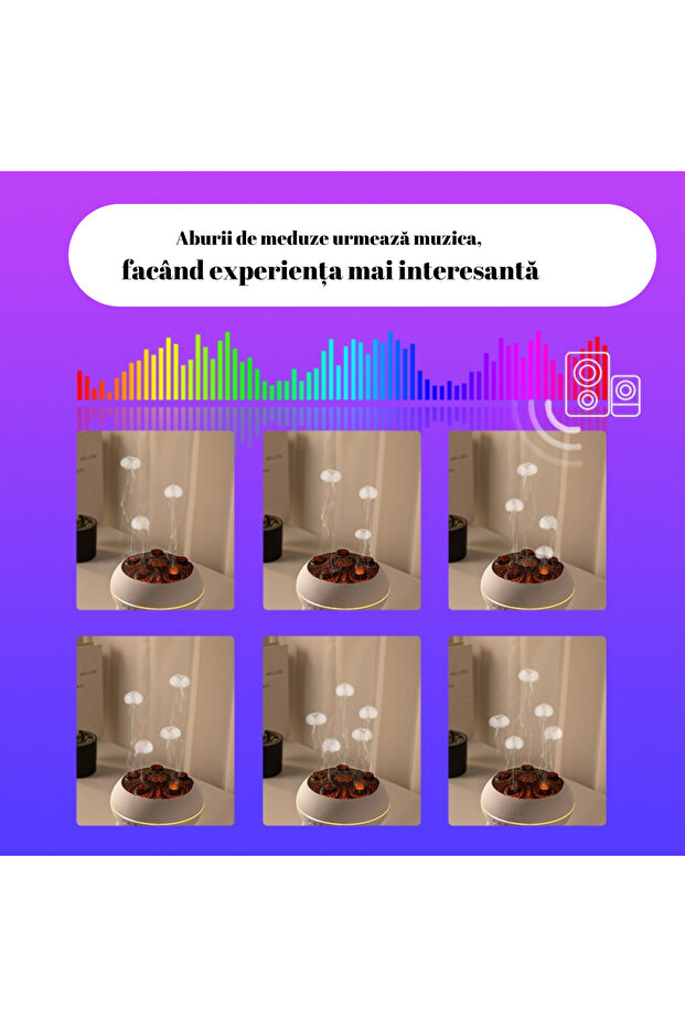 Ultrasonic dynamic jellyfish aromatherapy diffuser, remote control, silent, 250 ml, timer - 6