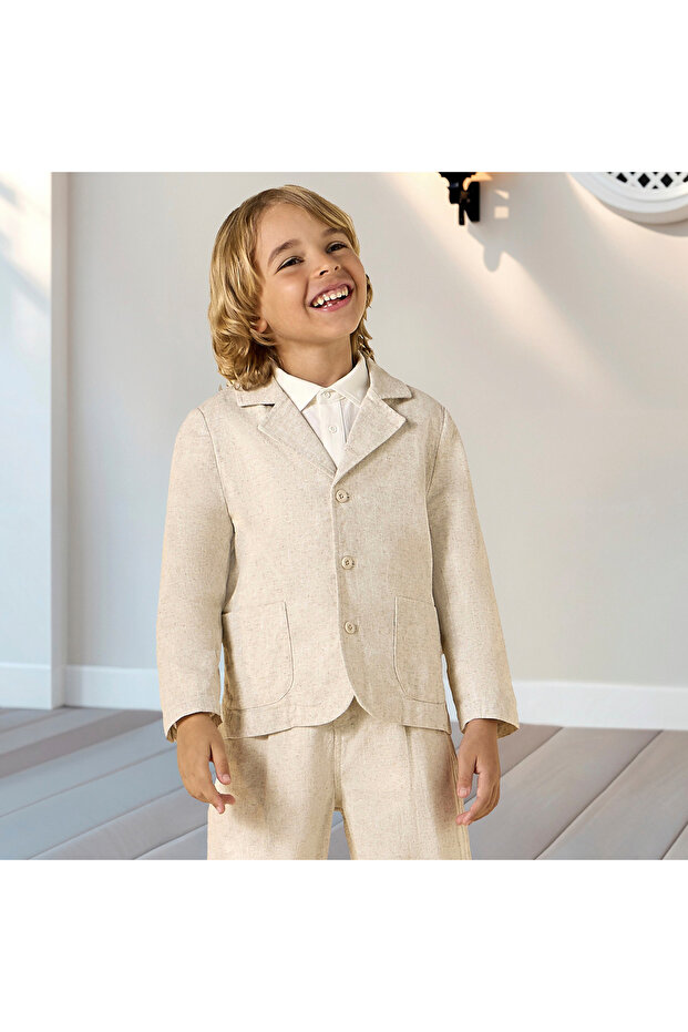 سترة سادة ذات ياقة مدببة وجيوب - 6