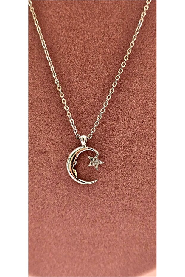 Gumus renk kolye - 1