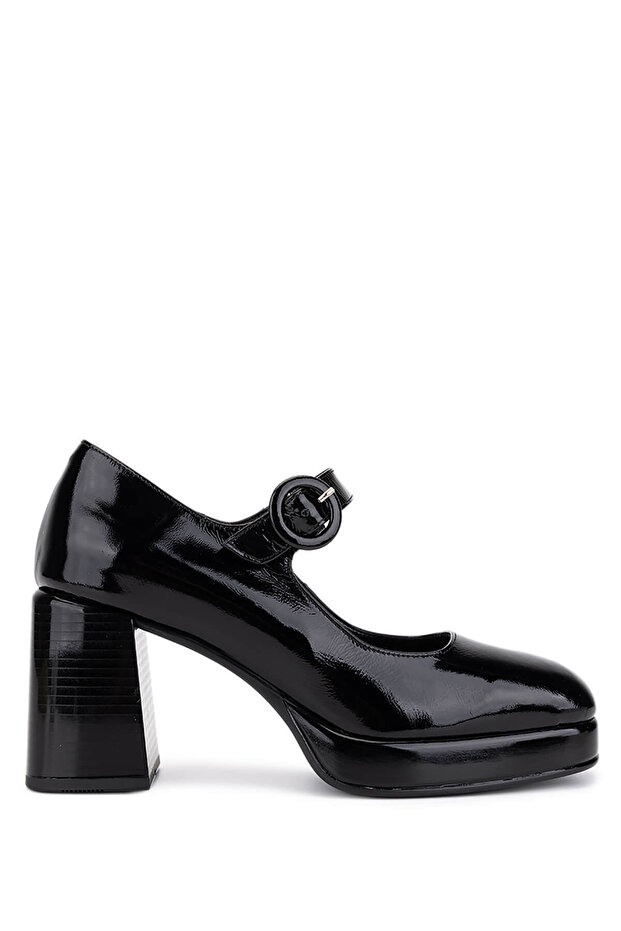 Women's Genuine Leather Black Patent Leather High Heels
