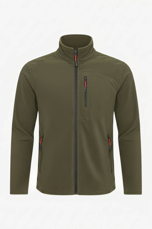 Men's Fleece Windproof Standard Full Zip 3-Pocket Men's Fleece Cardigan