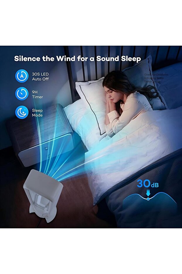 Bladeless 29-inch Oscillating Tower Fan with Remote, 8 Speeds, 120min Timer - 6