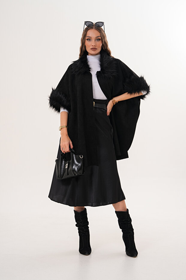 Süet Kısa Panço - 2