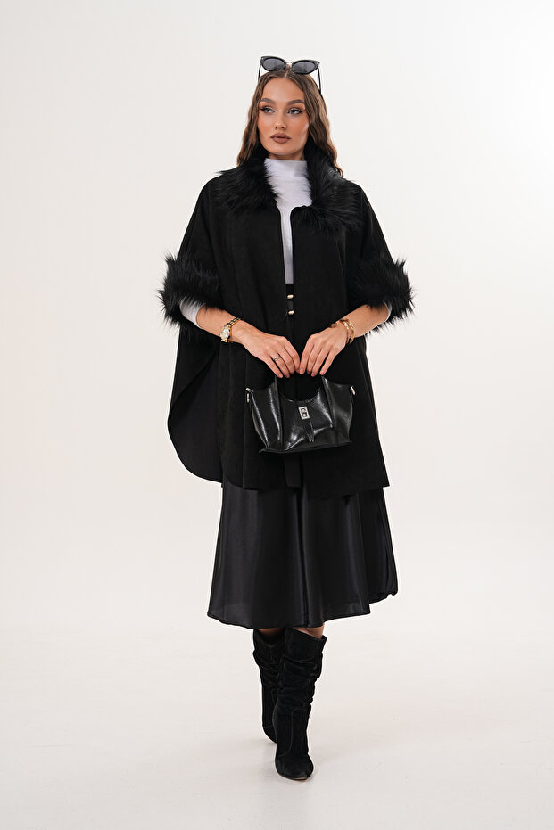 Süet Kısa Panço - 3