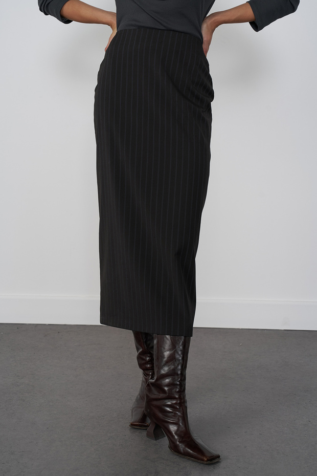 Çizgili Midi Etek - 2