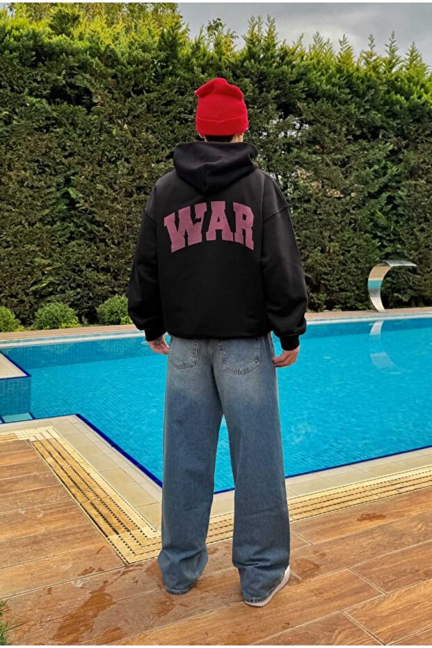 Premium War Baskılı Oversize Zip - 4