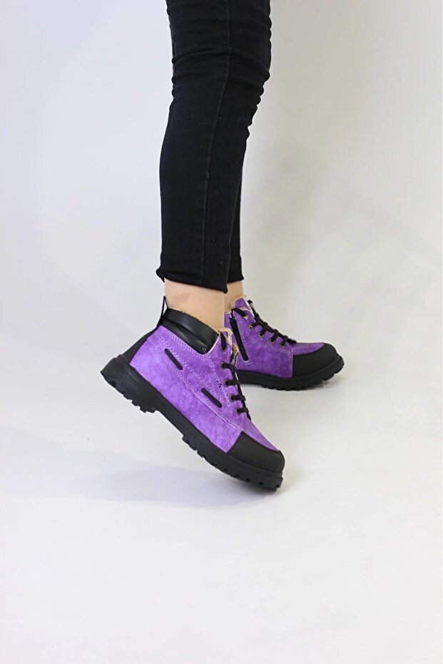 Daily School Fur Children's Boots Model Purple