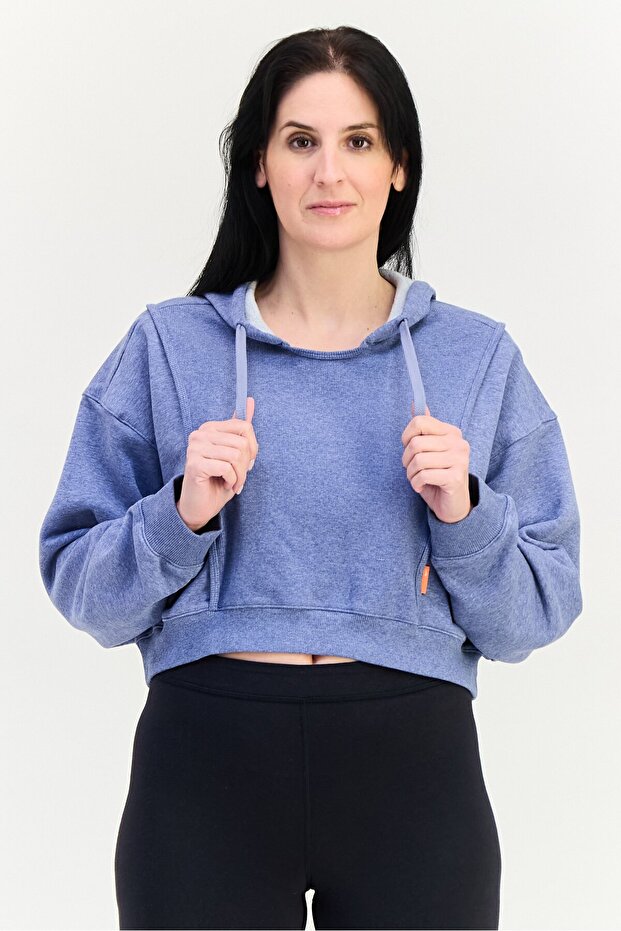 Women Loose Fit Heather Long Sleeve Training Sweatshirt, Lavender