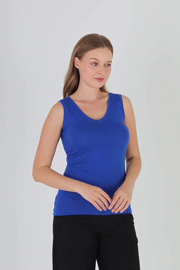 V-Necklace Strap Top/Tank Top - 3